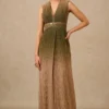 Tarun Tahiliani Olive Ombre Draped Jumpsuit -Outlet Loometta Store 231023tt36 1 1