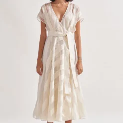 Amrich Koko Striped Wrap Dress