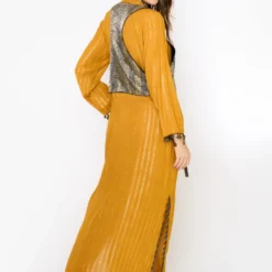 Heirloom By Rara Avis Yellow Ochre Embroidered Column Dress 9 Heirloom By Rara Avis Yellow Ochre Embroidered Column Dress -Outlet Loometta Store 23rh34 4 1