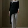 Namrata Joshipura Black Pearl Vine Asymmetric Top -Outlet Loometta Store 2411nj1 1