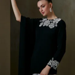 Namrata Joshipura Black Pearl Vine Asymmetric Top -Outlet Loometta Store 2411nj1 3