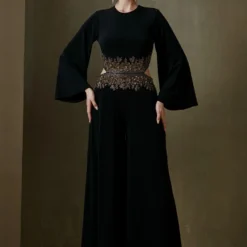 Namrata Joshipura Black Floral Embroidered Jumpsuit