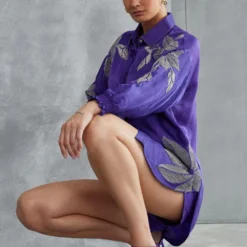 Namrata Joshipura Wild Violet Boxy Shirt 8 Namrata Joshipura Wild Violet Boxy Shirt -Outlet Loometta Store 25723nj48 3