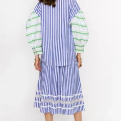 Rara Avis Blue Knot Embroidered Striped Shirt -Outlet Loometta Store 25ra6 4