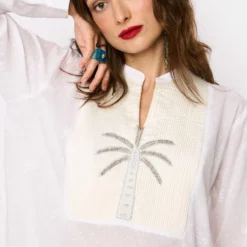 Rara Avis White Pleated & Hand Embellished Dress -Outlet Loometta Store 25ra81 3