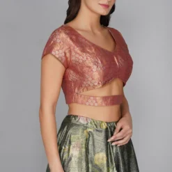 YAVI Flower Duet Silk Brocade Blouse -Outlet Loometta Store 2610yavi14 5