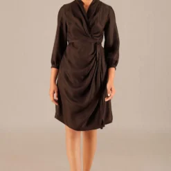 AMPM Neesa Rich Brown Silk Dress
