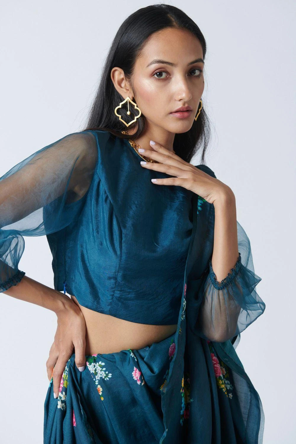 Nadiya Paar Mist Mulberry Silk Blouse 3 Nadiya Paar Mist Mulberry Silk Blouse