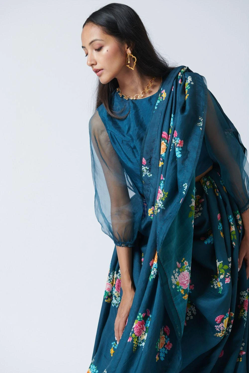 Nadiya Paar Mist Mulberry Silk Blouse 4 Nadiya Paar Mist Mulberry Silk Blouse - Image 2