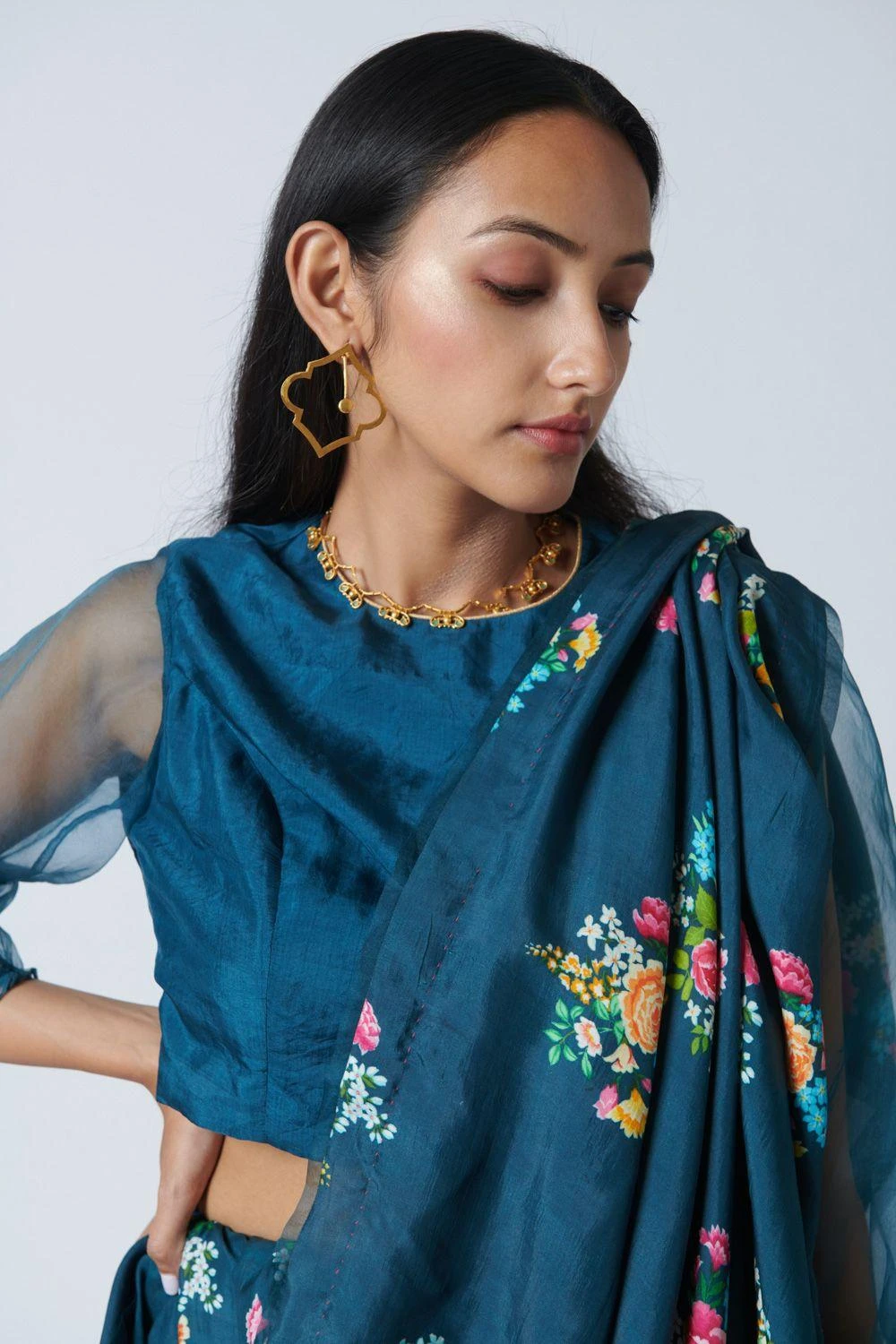 Nadiya Paar Mist Mulberry Silk Blouse 5 Nadiya Paar Mist Mulberry Silk Blouse - Image 3