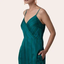 November Noon Bougainvillea Teal Jumpsuit -Outlet Loometta Store 271nn31 3