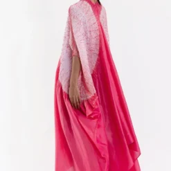 Medium Pink Handwoven Silk Shibori Dress -Outlet Loometta Store 27423sm32 3