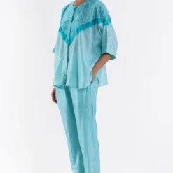 Medium Blue Shibori Triangle Shirt -Outlet Loometta Store 27423sm44 2