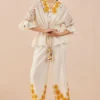 Chandrima Ivory Sunflower Pants -Outlet Loometta Store 2811cha11 1