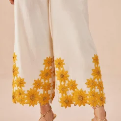 Chandrima Ivory Sunflower Pants 10 Chandrima Ivory Sunflower Pants -Outlet Loometta Store 2811cha11 4