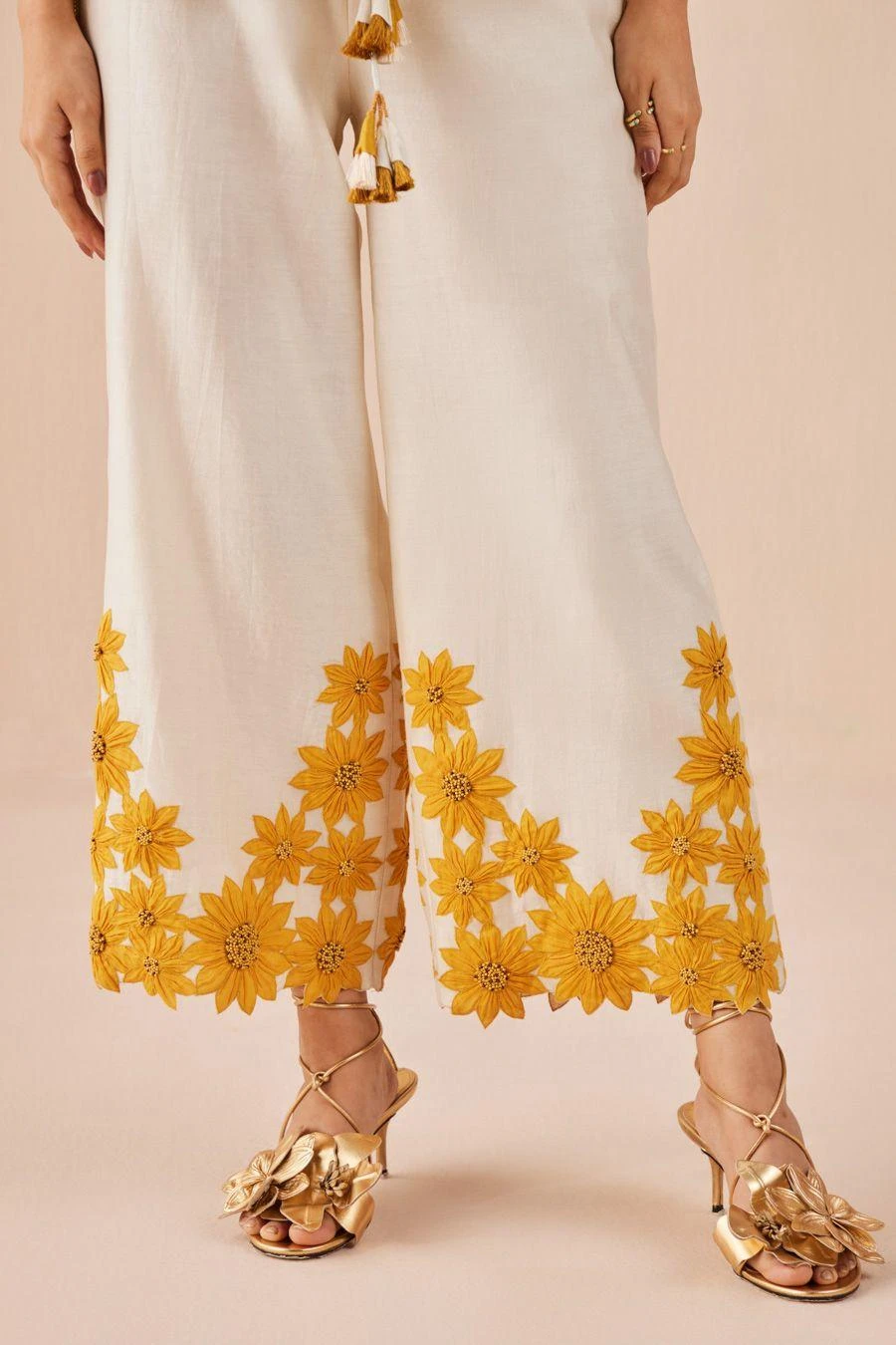 Chandrima Ivory Sunflower Pants 6 Chandrima Ivory Sunflower Pants - Image 4