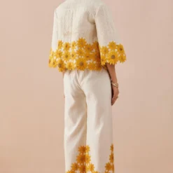 Chandrima Ivory Sunflower Pants 11 Chandrima Ivory Sunflower Pants -Outlet Loometta Store 2811cha11 5