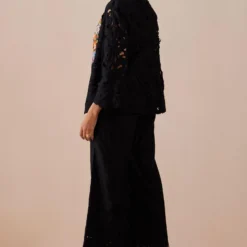 Chandrima Black Ruched Crop Top -Outlet Loometta Store 2811cha43 4