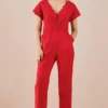 Chandrima Red Quilted Jumpsuit -Outlet Loometta Store 2811cha50 1