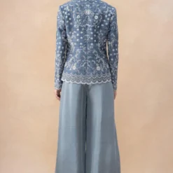 Jayanti Reddy Grey Zardosi Embellished Jacket Set -Outlet Loometta Store 28823jrs5 5