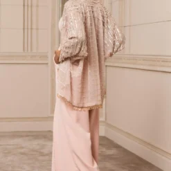 Tarun Tahiliani Pink Sequined Gilet -Outlet Loometta Store 28ttphase116 3