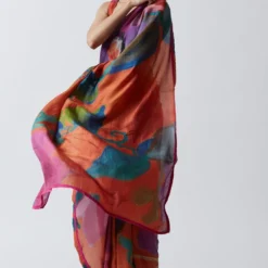 YAM Orange Hand Painted Linen Blouse 9 YAM Orange Hand Painted Linen Blouse -Outlet Loometta Store 2911yam13 3