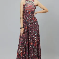 SVA Grey Abstract Printed Jumpsuit