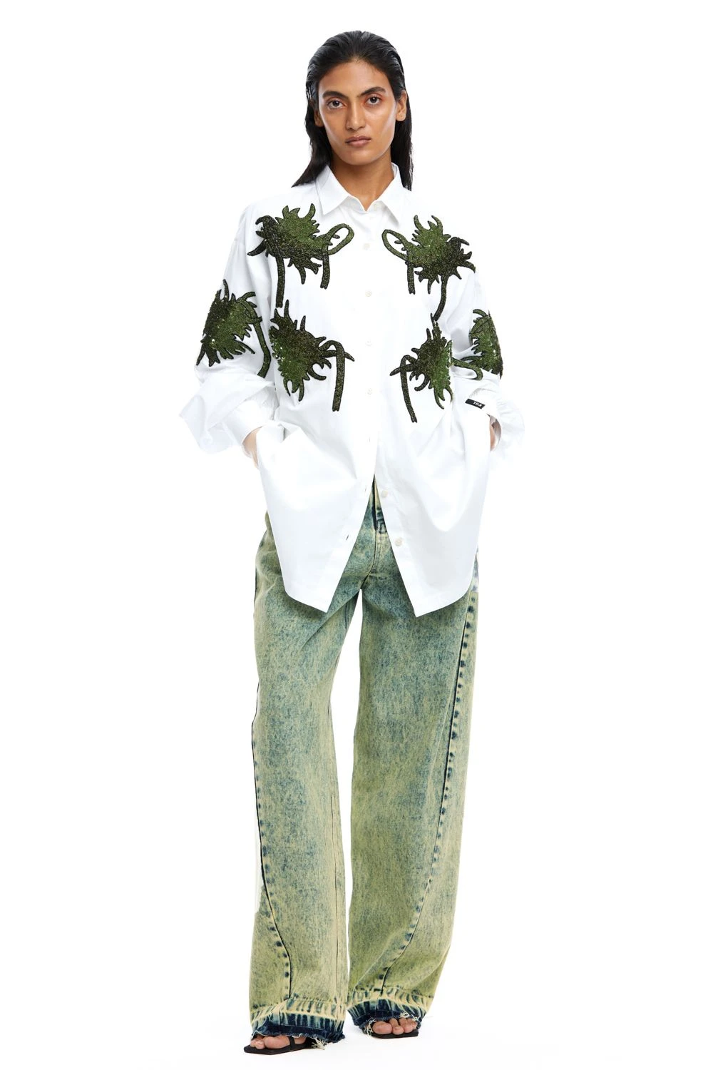 Kanika Goyal Label Fiery Bloom Hand Embellished Shirt 3 Kanika Goyal Label Fiery Bloom Hand Embellished Shirt