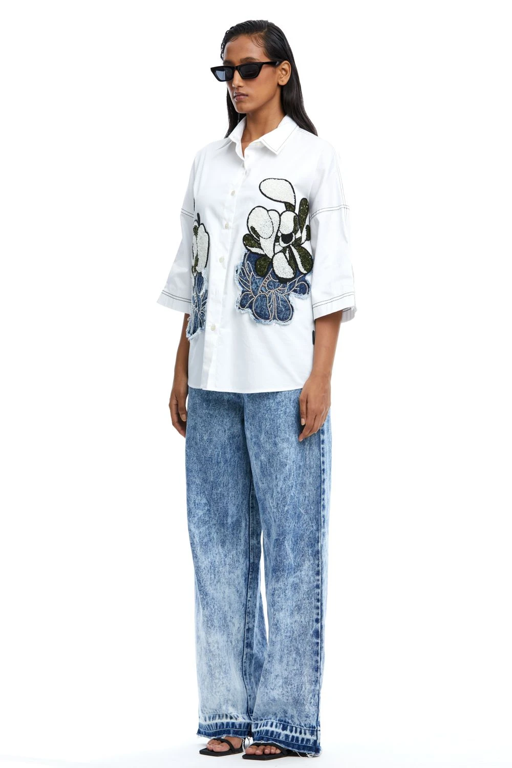 Kanika Goyal Label Warped Vine Dual Embellished Shirt 4 Kanika Goyal Label Warped Vine Dual Embellished Shirt - Image 2