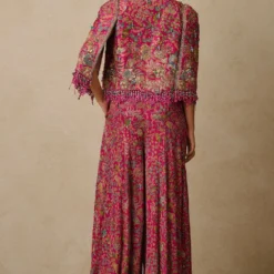 Tarun Tahiliani Pink Zardosi Embellished Gilet Set -Outlet Loometta Store 29823tt1 5