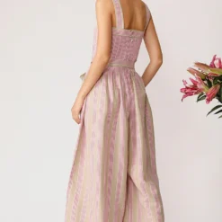 Payal Pratap Sleeveless Jumpsuit With Belt 9 Payal Pratap Sleeveless Jumpsuit With Belt -Outlet Loometta Store 2ss 48 beige pink 4