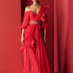 Ridhi Mehra Jaheem Jumpsuit With Dupatta & Belt 6 Ridhi Mehra Jaheem Jumpsuit With Dupatta & Belt -Outlet Loometta Store 300119 2