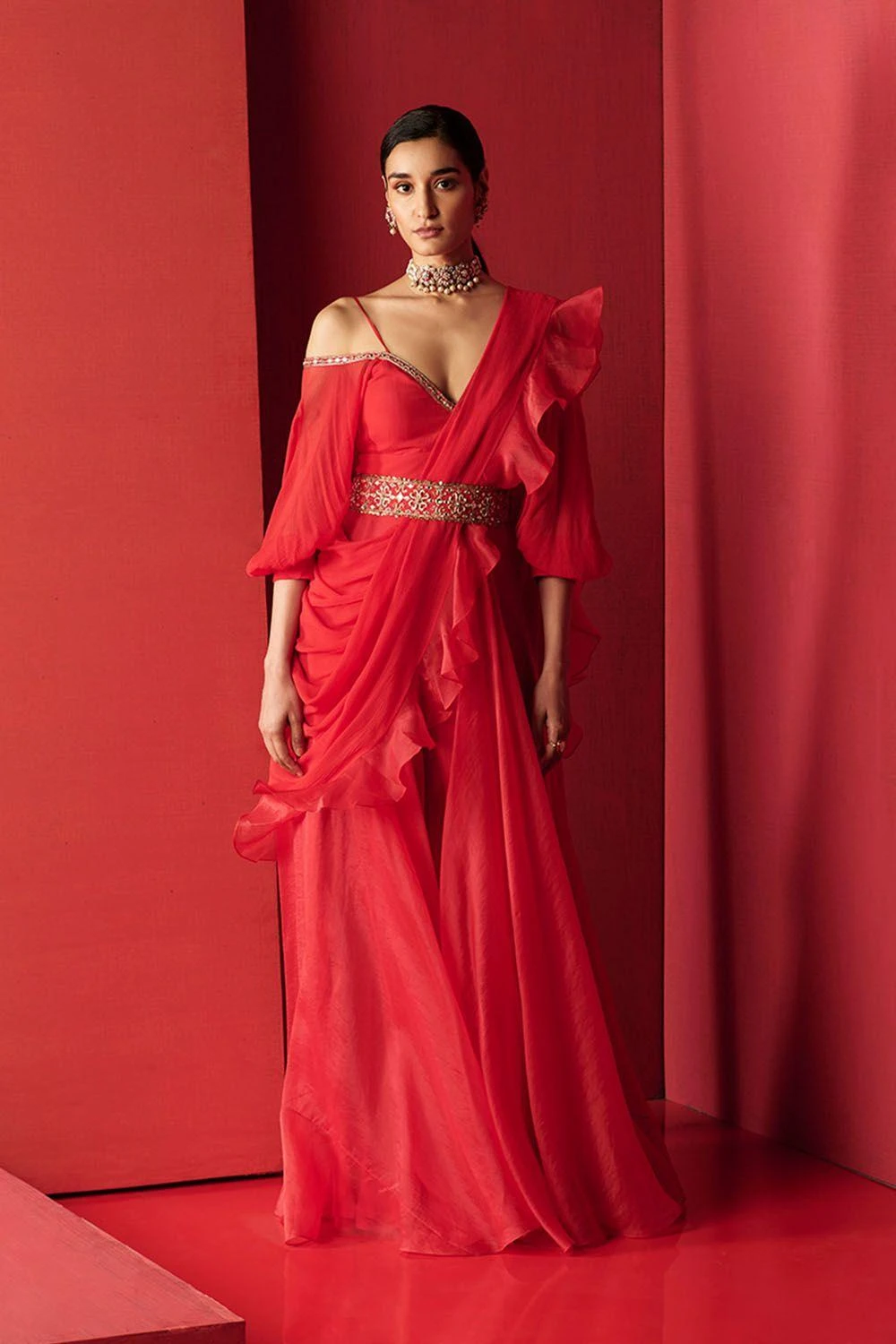 Ridhi Mehra Jaheem Jumpsuit With Dupatta & Belt 4 Ridhi Mehra Jaheem Jumpsuit With Dupatta & Belt - Image 2