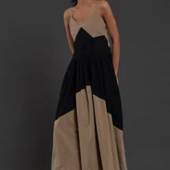 Mati Beige & Black Strappy Dress -Outlet Loometta Store 3012wo13 3