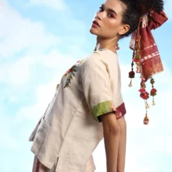 CAPISVIRLEO Ecru Embellished Top -Outlet Loometta Store 30623cp21 3