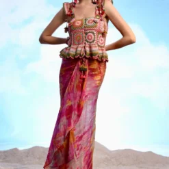 CAPISVIRLEO Pink Crochet Corset Top 8 CAPISVIRLEO Pink Crochet Corset Top -Outlet Loometta Store 30623cp7 2