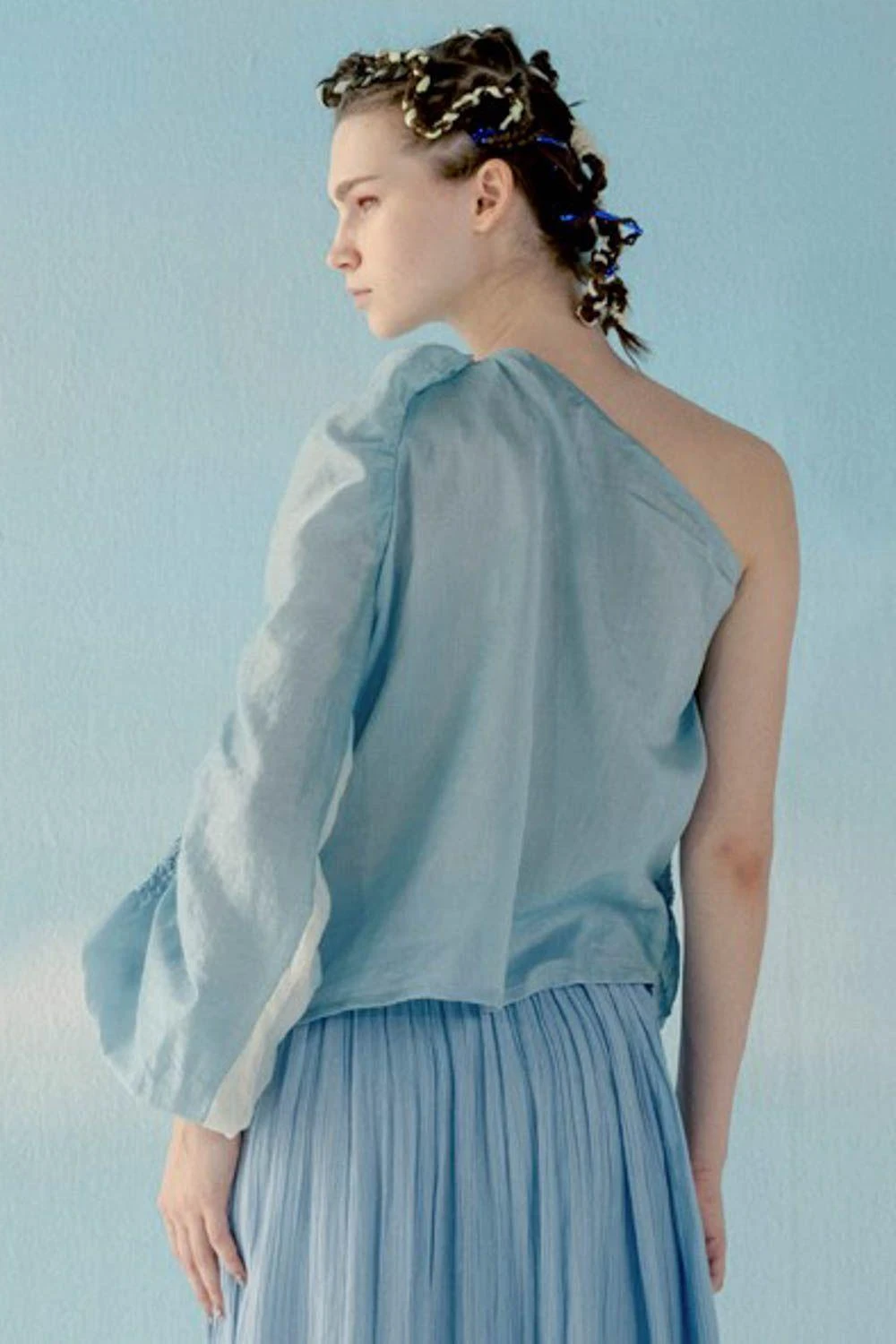 ILK Ice Blue One Shoulder Top 5 ILK Ice Blue One Shoulder Top - Image 3