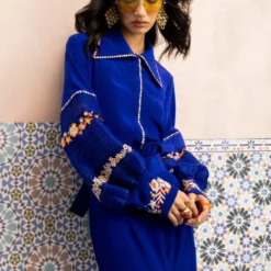 PATINE Zoe Moroccan Blue Shirt -Outlet Loometta Store 30823pe23 4