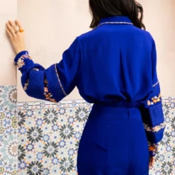 PATINE Zoe Moroccan Blue Shirt -Outlet Loometta Store 30823pe23 5