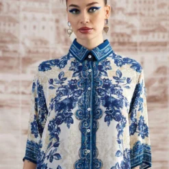Rajdeep Ranawat Blue Maizah Floral Top 12 Rajdeep Ranawat Blue Maizah Floral Top -Outlet Loometta Store 3103rr01 5