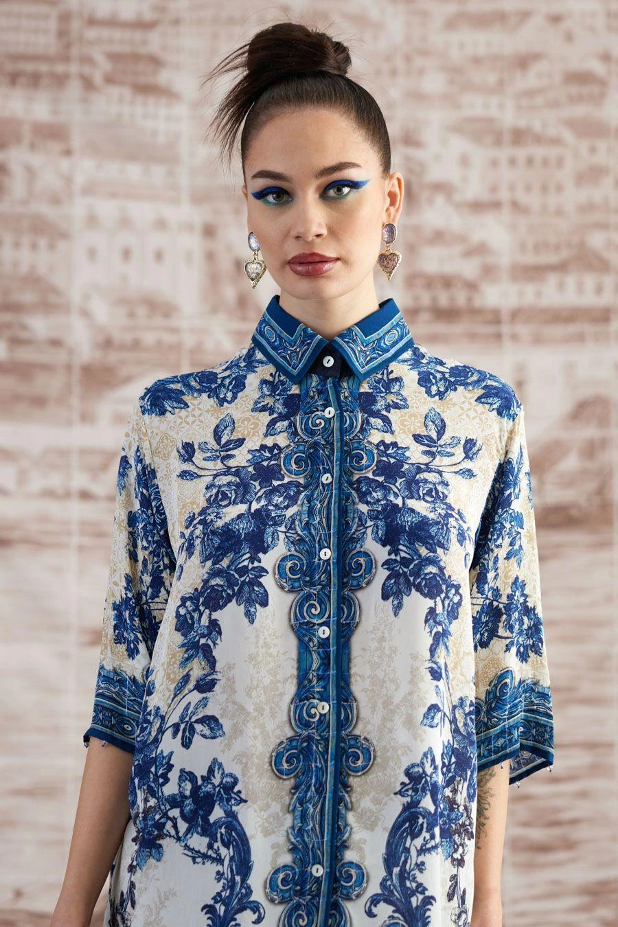 Rajdeep Ranawat Blue Maizah Floral Top 6 Rajdeep Ranawat Blue Maizah Floral Top - Image 5