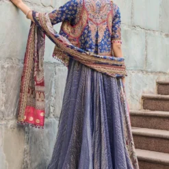 Tarun Tahiliani Blue Embroidered Gilet -Outlet Loometta Store 310tt10 5