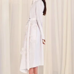 AK-OK By Anamika Khanna White Shirt Dress With A Floral Detail -Outlet Loometta Store 31323ak1 3 1