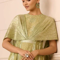 Tarun Tahiliani Sage Green Crystal Embellished Jumpsuit -Outlet Loometta Store 31323tt12 3