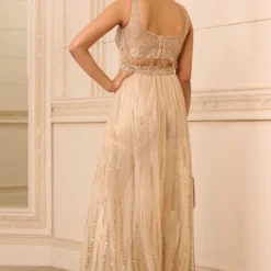 Tarun Tahiliani Champagne Gold Embellished Jumpsuit -Outlet Loometta Store 31323tt9 4