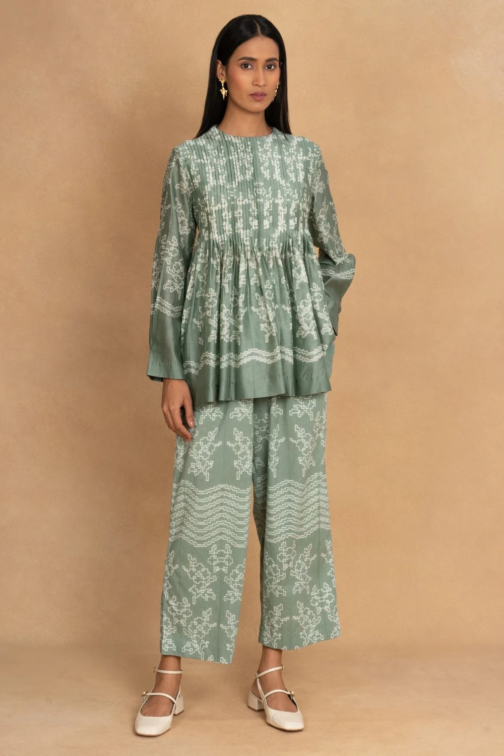 Ikai Granite Green Shibori Top 3 Ikai Granite Green Shibori Top