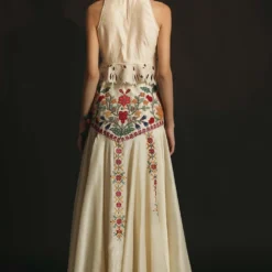 Chandrima Pleated Peplum Top With Cutwork Detail -Outlet Loometta Store 319637 4