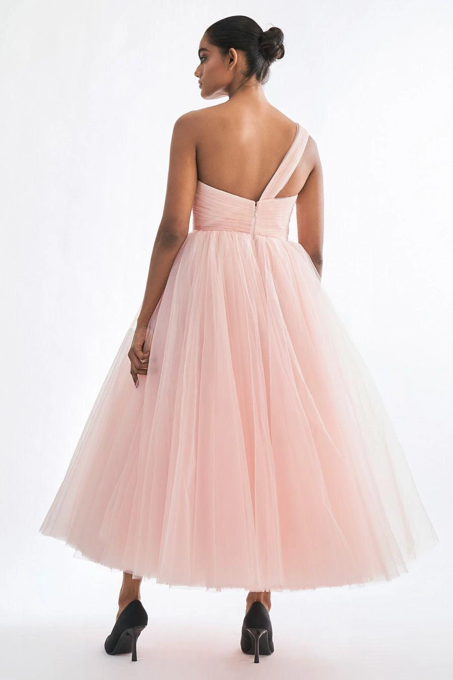 Gauri & Nainika Pink One Shoulder Draped Cutout Dress 6 Gauri & Nainika Pink One Shoulder Draped Cutout Dress - Image 4