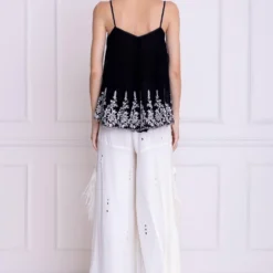 Dilnaz Black Thread Embroidered Camisole -Outlet Loometta Store 39dil26 3