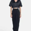 431-88 By Shweta Kapur Black V Neck Crop Top
